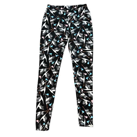 LuLaRoe Stork Black Leggings One Size - Picture 1 of 11